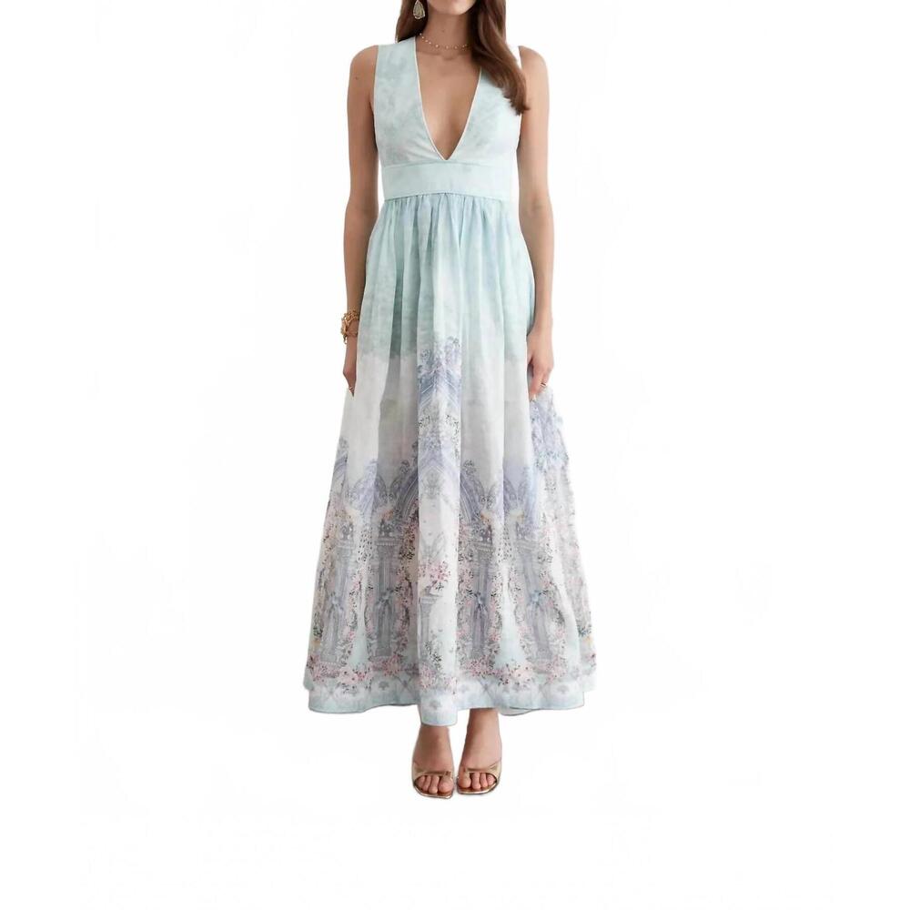 NEW AQUA BLU melody maxi dress in triomphe